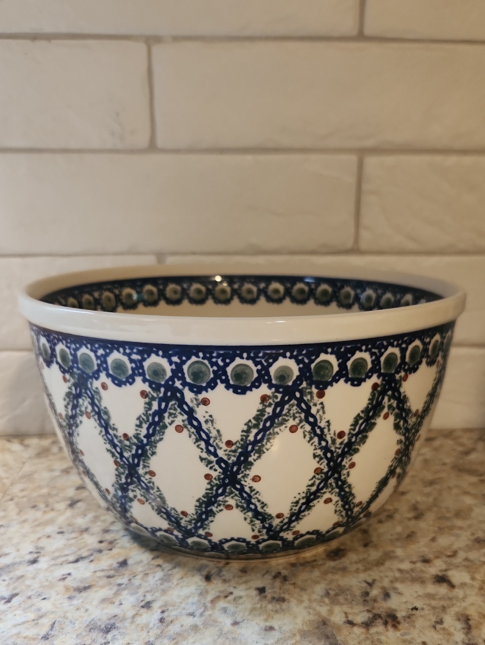Boleslawiec Handmade Polish Pottery Medium Sized Mixing Bowl